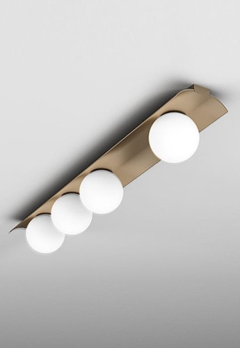 Lampa natynkowa MODERN BALL asymmetry WPx4 LED L927 złoty struktura - 40W, 2700K, CRI>90 - AQForm