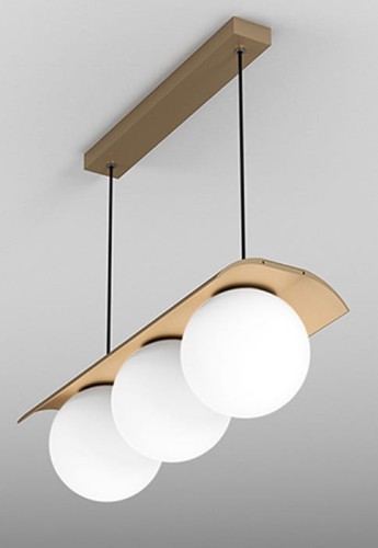 Lampa wisząca wewnętrzna MODERN BALL WPx3 LED L927 złoty struktura - 21.5W, 2700K, CRI>90 - AQForm