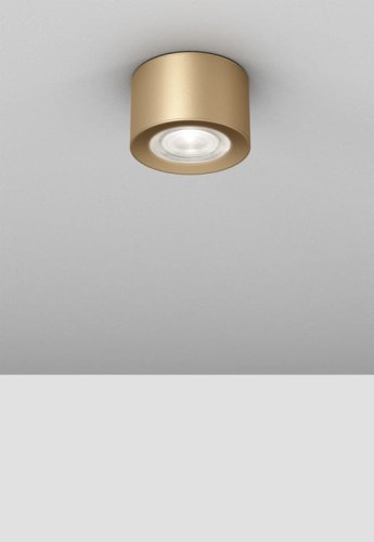Lampa sufitowa natynkowa wewnętrzna ONLY round mini 6 LED 230V hermetic M927 26° Phase-Control złoty - 8W, 2700K, CRI>90, IP65 - AQForm
