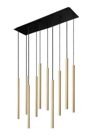 Lampa wisząca LASER X mosiądz - 10x10W LED, 220-230V, IP20, wys. 130 cm