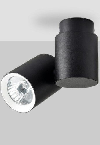 Oprawa oświetleniowa sufitowa natynkowa BOSTON 1 czarny z białym ringiem - 50W, GU10, IP20