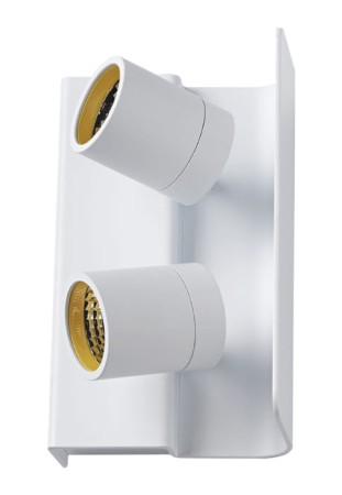 Oprawa ścienna lub sufitowa z podwójnym regulowanym reflektorem PLURIEL PLUS matt white-yellow corn - LED 2x13W, ON-OFF, CRI95, 2700K - EXENIA