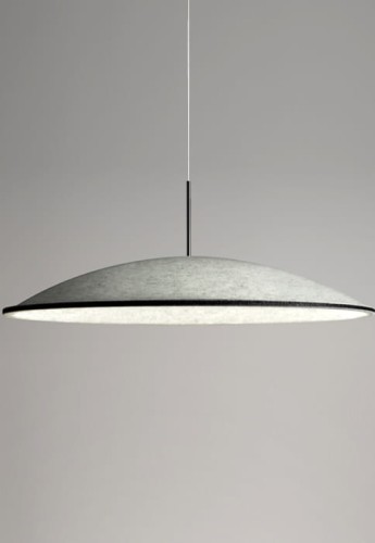 Lampa wisząca dźwiękochłonna PHI black - LED 8,5W, 2700K, Ra>90, 538lm, 220-240V AC, ON-OFF - PANZERI