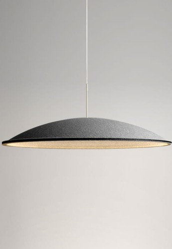 Lampa wisząca dźwiękochłonna PHI titanium - LED 8,5W, 2700K, Ra>90, 538lm, 220-240V AC, ON-OFF - PANZERI