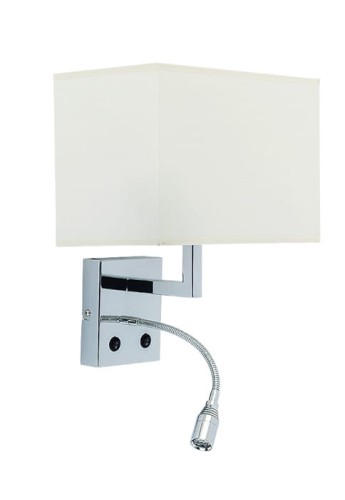 Kinkiet HOTEL I LED ecru - 1x25W LED, 1x2.2W LED, 220-230V, 4000K, IP20