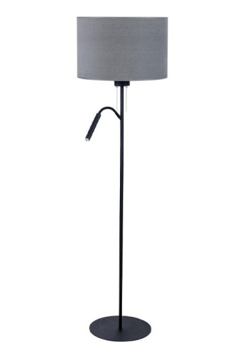 Lampa podłogowa z lampką do czytania HOTEL PLUS szary - 10W LED, 25W LED, 220-230V, IP20