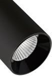 Oprawa oświetleniowa szynowa LED COB cylindryczna - 220-240V, 40W, 3000K, 3600lm, adapter 3-fazowy, 36°, IP20, czarny