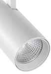 Oprawa oświetleniowa szynowa LED COB cylindryczna - 220-240V, 30W, 3000K, 2700lm, adapter 3-fazowy, 12°, IP20, biała