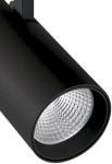 Oprawa oświetleniowa szynowa LED COB cylindryczna - 220-240V, 30W, 3000K, 3012lm, adapter 3-fazowy, 12°, IP20, czarny