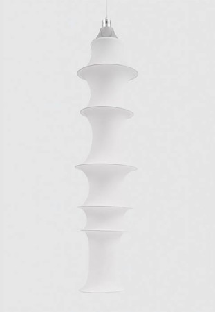 Lampa wisząca FALKLAND 165 - 77W E27, IP20, wys.1650 mm, tkanina 165 + obręcze stal nierdzewna - ARTEMIDE 