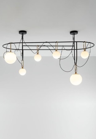 Lampa sufitowa wisząca NH S5 ELLIPTIC czarny-mosiądz - 46W, 3000K, 3772lm, IP20 - ARTEMIDE