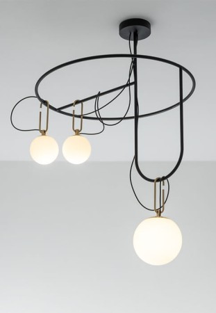 Lampa sufitowa wisząca NH S4 CIRCULAIRE czarny-mosiądz - 23W, 3000K, 1886lm, IP20 - ARTEMIDE