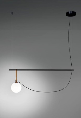 Lampa sufitowa wisząca NH S2 14 czarny-mosiądz - 5W, 378lm, IP20 - ARTEMIDE