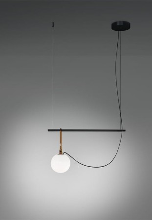 Lampa sufitowa wisząca NH S1 14 czarny-mosiądz - 5W, 378lm, IP20 - ARTEMIDE 