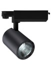 Oprawa oświetleniowa szynowa cylindryczna LED COB - 220-240V, 30W, 3000K, 2100lm, adapter 3-fazowy, 24°, IP20, czarna