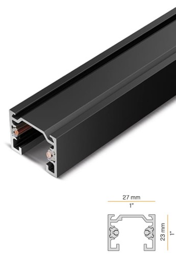 Szynoprzewód do montażu podwieszanego lub sufitowego do wnętrz 48V, 15A, 2000 mm, IP20, black - PANZERI