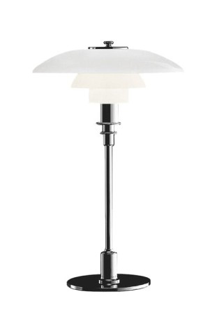 Lampa stołowa PH 3/2 chromowana na wysoki połysk - 40W, E14, IP20 - LOUIS POULSEN 
