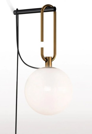 Lampa ścienna NH Wall czarny-mosiądz - 5W, 378lm, IP20 - ARTEMIDE