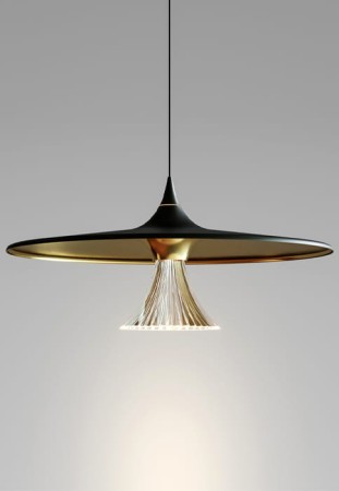 Lampa sufitowa wisząca IPNO czarny-złoty - 27W, 3000K, 1163lm, IP20 - ARTEMIDE