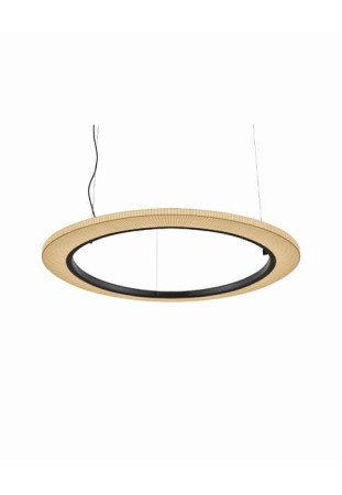 Lampa wisząca z zaśilaczem RODA S/120 kremowy półprzezroczysty odcień wstążki - możliwość ściemniania 1-10 V, 49 W LED, CRI:90, 2700K, IP20 - BOVER