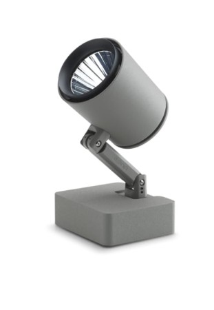 Oprawa oświetleniowa led ścienno-sufitowa MUSEO COMPACT concrete grey - 26W, 3000K, CRI85, ON/OFF, IP20, medium 30°, pierścień ozdobny - matt black - EXENIA 