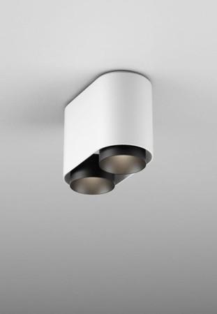 Oprawa sufitowa natynkowa wewnętrzna VYRO x2 round LED 230V M930 27° Phase-Control biało-czarny - 16W, 3000K, CRI>90, IP20 - AQFORM 