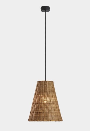 Lampa wisząca wewnętrzna CARIBE czarny-naturalny rattan - Ø260 15W E27 517lm - LEDS C4 