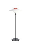 Lampa podłogowa PH 80 - 70W E27, IP20 biały opalowy akryl chromowany o wysokim połysku - LOUIS POULSEN 
