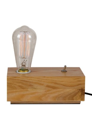 Lampka stołowa drewniana VK0106 - Ε27, MAX 42W, z kablem, włącznikiem i ściemniaczem