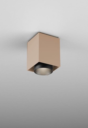 Oprawa sufitowa natynkowa wewnętrzna VYRO x1 M930 square - LED 8W 230V 27° 3000K 680lm Phase-Control natynkowy taupe+czarny - AQFORM