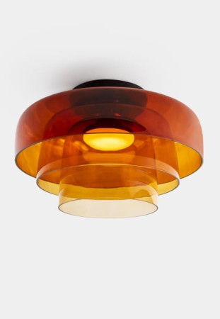 Lampa sufitowa wewnętrzna LEVELS 3 Bodies Ø420mm + Ø320mm + Ø220mm - LED 28W SW 2700-3000-4000K PHASE CUT2035lm czarny-bursztynowy - LEDS C4 