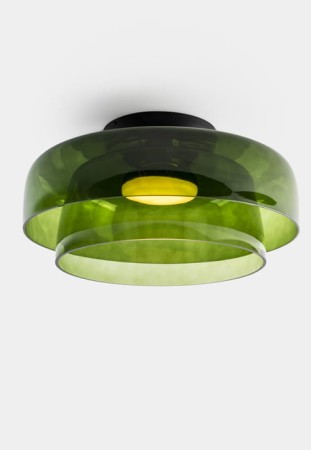 Lampa sufitowa wewnętrzna LEVELS 2 Bodies Ø420mm + Ø320mm - LED 28W SW 2700-3000-4000K PHASE CUT 2035lm czarny-zielony - LEDS C4