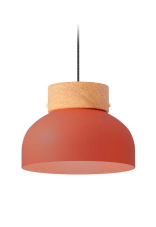 Lampa wisząca wewnętrzna REIKO Flat matowa czerwień terakoty - Ø21cm, E27, 220-240V, IP20 - ROBIN 