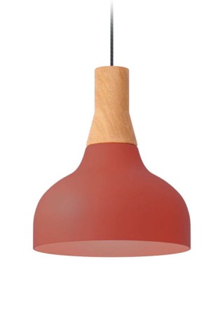 Lampa wisząca wewnętrzna REIKO Cone matowa czerwień terakoty - Ø21cm, E27, 220-240V, IP20 - ROBIN