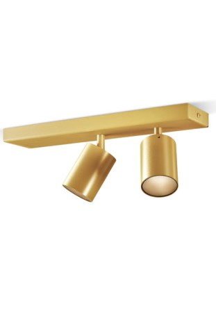 Oprawa oświetleniowa wewnętrzna sufit-ściana CARL 2 P12519 mat brass - PANZERI