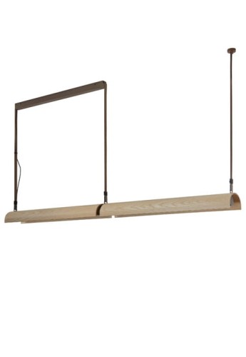 Lampa wisząca ALUET S/100/2L beż-drewno jesionowe - 2x34,56W LED CRI:90 2700K 2x4200lm- BOVER