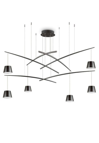 Lampa wisząca wewnętrzna FISH SP6 black - LED 37W 3000K 2800lm 220-240V IP20
