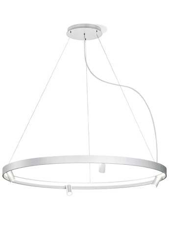 Lampa sufitowa wisząca ARENA white - LED 129W 2700K Ra>90 9675lm 220-240V AC dimmable (DALI/Push DIM) ⌀150 cm - PANZERI