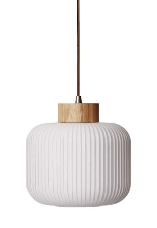 Lampa wisząca IBL/03326/PE/NW/30 - E27 Max 20W LED IP20 klosz biały, wykończenie drewno