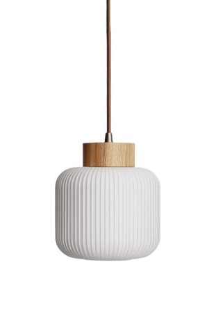 Lampa wisząca IBL/03326/PE/NW/20 - E27 Max 20W LED IP20 klosz biały, wykończenie drewno