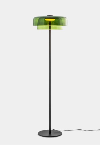 Lampa podłogowa wewnętrzna LEVELS 2 Bodies Ø420mm + Ø320mm - LED 17W SW 2700-3000-4000K PUSH 750lm czarny-zielony - LEDS C4