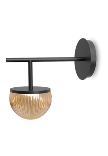 Lampa ścienna wewnętrzna z czarną podstawą i przezroczystym szkłem fume ROI SINGLE - G9 220-240V IP20 - ROBIN