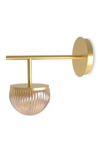 Lampa ścienna wewnętrzna z złotą podstawą i przezroczystym szkłem fume ROI SINGLE - G9 220-240V IP20 - ROBIN