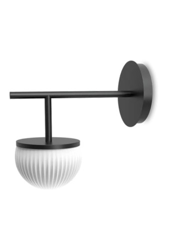 Lampa ścienna wewnętrzna z czarną podstawą i opalowe-białe szkło ROI SINGLE - G9 220-240V IP20 - ROBIN