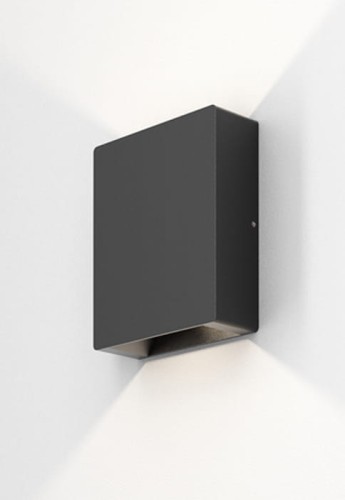 Oprawa oświetleniowa kwadratowa góra-dół ścienna zewnętrzna LEDPOINT M927 68° czarny - 6W, 2700K, 280lm, CRI>90, IP65 - AQFORM