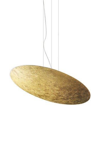 Lampa sufitowa wisząca GONG ⌀60 gold leaf - LED 43W 3000K Ra>90 4413lm 220-240V AC dimmable (DALI/Push DIM) IP20 - PANZERI