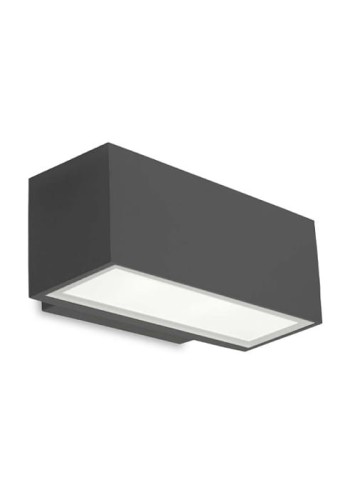 Oprawa oświetleniowa ścienna zewnętrzna AFRODITA LED Double Emission 220mm miejski szary - LED 17.9W 3000K ON-OFF 1644lm IP66 - LEDS C4