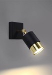 Kinkiet NERO czarno-złoty - GU10, 1x10W LED, 220-230V, IP20