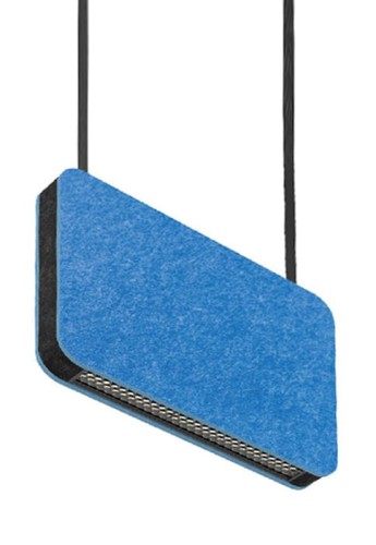 ampa wisząca akustyczna MUTE - LED 22W 3000K, 3200lm, świeci w górę 130° - w dół 65°, CRI>80, IP20, DALI, niebieska