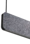 Lampa wisząca akustyczna MUTE - LED 45W, 4000K, 6300lm, świeci w górę 130° - w dół 65°, CRI>80, IP20, DALI, szary